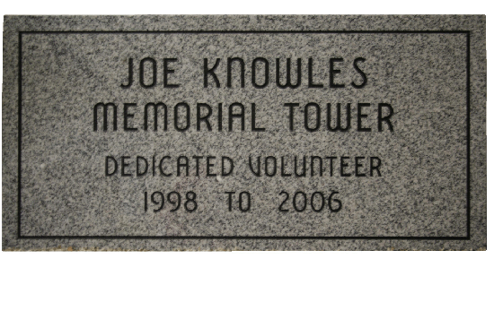 Knowles Memorial Tower Plaque